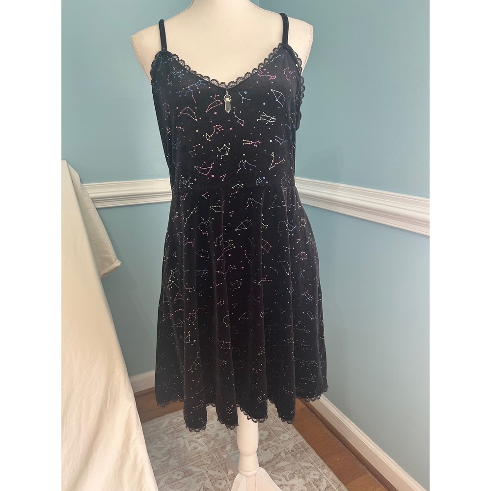 Cosmic Aura Velvet Constellation witchy, gypsyBlack velvet Crystal Lace Trim LG